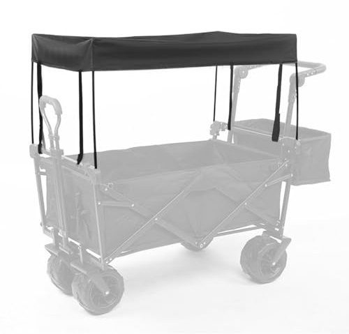 Puupaa Trolley Dachmarkise für Bollerwagen, faltbarer Wagen, Regenschutz, Sonnenschutz zum Schutz mit Stangen und Seitenwänden für Camping, Picknick, Angeln
