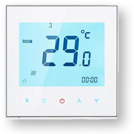 Melkismart Wi-Fi Termostato - Serie 1000 Termostato Programable | con Pantalla Táctil, Apto para Aire Acondicionado y Calefacción, Compatible con Alexa, Google Home e IFTTT