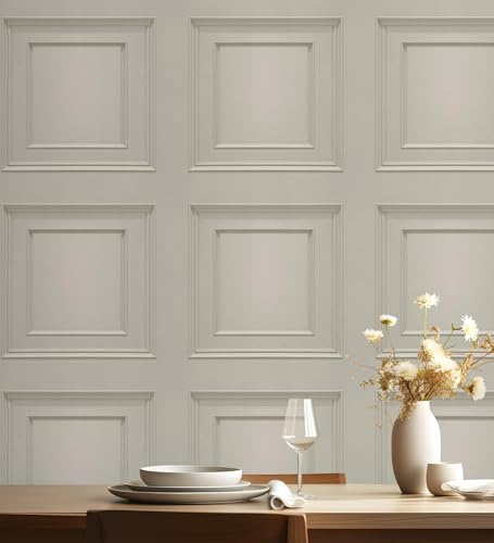 GAULAN 683594 Papier peint effet visuel de panneaux de bois beige, sans relief pour mur salon chambre couloir salle à mange tête de lit hall d'entrée - Rouleaux de 10 m x 0,53 m