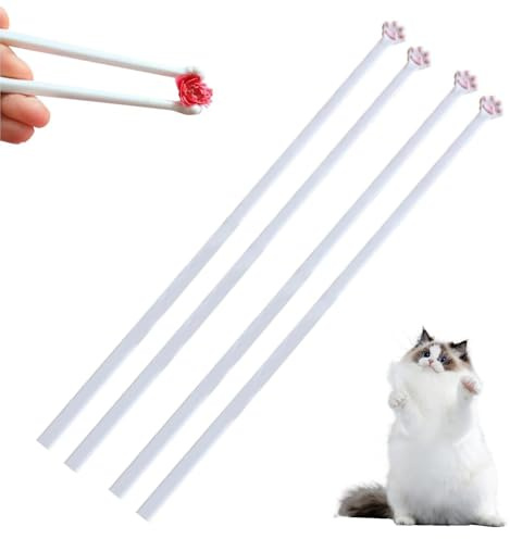 Ferizzia 2 Stück Katzenpfoten Essstäbchen, 25 cm Essstäbchen mit Katzenpfoten, Cute Cat Paw Chopsticks, Niedliche Rosa Pfotenabdrücke, Nicht-Schlupf-Stäbchen, für Zuhause, Hotel, Restaurant, Party