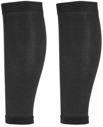 PATIKIL Calf Compression Sleeves, Leg Compression Elastic Sleeve Calf Brace Support for Men& Women, L& Black& Spandex-Fitting For(Running Shin Splint Cycling Travel Relieve Leg Pain)