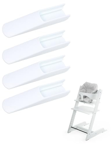 FUGLUS Kinderhochstuhl Füße für Tripp Trapp Hochstuhl-Treppenhochstuhl Fußabdeckung für Stokke Tripp Trapp Kippschutz,Stuhlbein Abdeckung für Babystuhl Hochstuhl,Passend für Tripp Trapp (4 PCS)