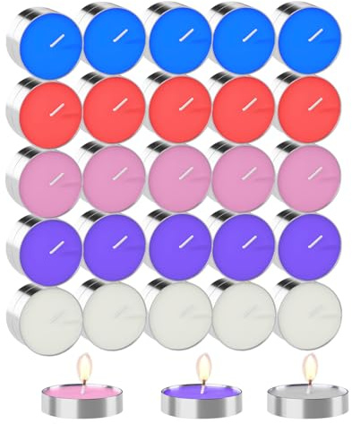 50 Pcs Bougies Chauffe Plat,Coffret Bougie,Sans Fumée Odeur,Longue Durée | Bougies Chauffe Plat, Bougie Decorative Pour gastronomie,Mariage, Décoration,Fête,Durée de Combustion: 2 Heures,5 Couleurs