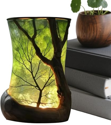 Genikeer Lámpara De Mesa Auxiliar | Luz Nocturna Árbol Lámpara Decorativa Estética | Luz Nocturna Con Pilas - Regalo Cumpleaños Y Casa Nueva