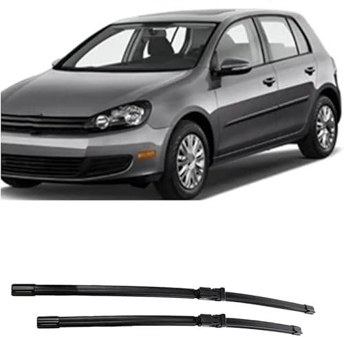Auto Scheibenwischer Wischerblätter Set für Golf 6 2009-2012 24in+19in, Auto Ersatz Wischerarm Wischblatt Auto Zubehör