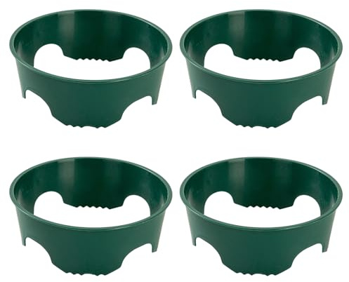 Lot de 4 anneaux de protection pour plantes - Design robuste - Conserve les racines de la végétation - Marqueurs de bordure d'aménagement paysager