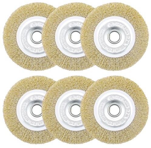 MISIQIMA Fugenbürste 6er Set, Kompatibel mit Gloria Fugenbürste, Durchmesser 115mm, Kompatibel mit Gloria Multibrush, Garten-Unkrautbürste zum Reinigen von Böden, Ziegelfugen, Unkraut und Moos