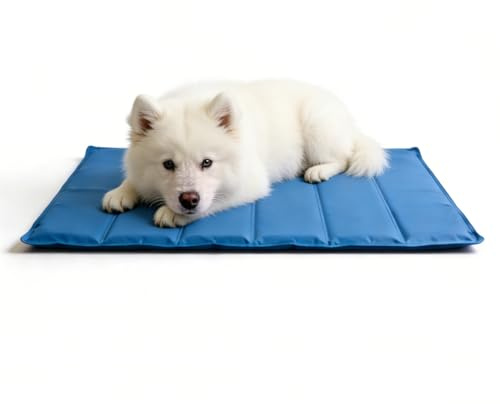 Herb Life Tapis Rafraîchissant pour Chien Chat, Coussin de Glace Auto-Refroidissant en Gel, Lit Froid pour Animaux de Compagnie, Imperméable, Lavable, Été（60 x 90 cm）
