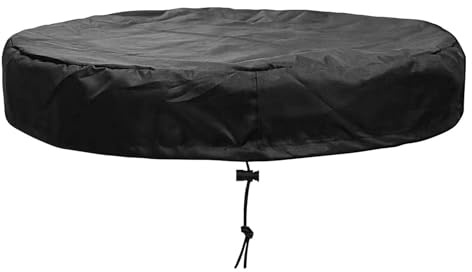55 Gallon Barrel Lid Cover - High Density Nylon Oxford Shield, Waterproof Rain Barrel Protector, 25.59 Inch Diameter Top Wrap, Adjustable Drawstring Security Fastener, Outdoor Storage Accessory