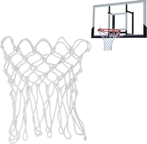 Hominas Rete da basket con 12 passanti, in poliestere, resistente alle intemperie, professionale, di ricambio per cestini da basket standard, per interni ed esterni