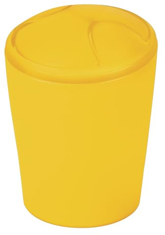 Spirella Kosmetikeimer Move Abfalleimer Schwingdeckeleimer | Kunststoff | 2 Liter |Sun Gelb