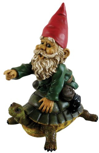 Michael Carr Designs 80036 Garrold Nain sur Tortue Statue extérieur
