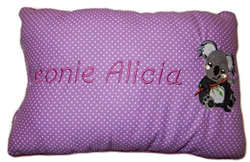 Momelie Lila Schmusekissen * Kuschelkissen * Koala * mit Namen Bestickt * 25 x 40 cm * SK-li_0042