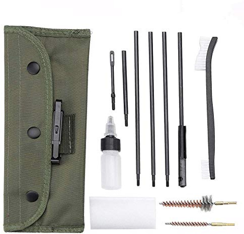 Xrten Gewehr Gun Reinigungsset,12 in 1 Universal Gewehr Reinigung Werkzeug mit Tragetasche Kompakte Größe 22cal/5,56 mm, 30cal/7,62 mm
