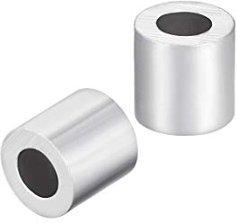 sourcing map M3 Manguito de aluminio Crimp 3 mm. Cuerda de alambre de acero botón de parada clips 50 pcs.