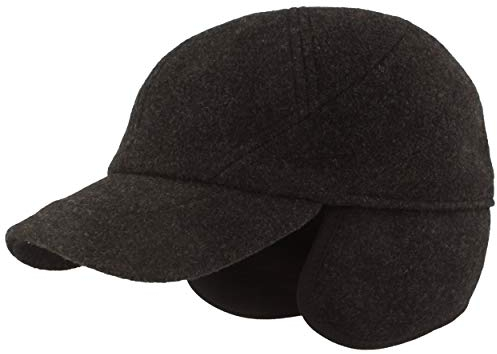 Breiter Winter Baseball Cap, Schirmmütze, Baseball-Kappe mit Teflon® Membran, ausklappbarer Ohrenschutz, Wolle mit Steppfutter
