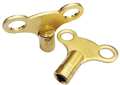 WZ Radiator Bleed Key- Radiator Valve Clock Key for Bleeding and Air Vent- Made of Solid Brass- Pack of 2