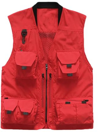 Outdoor-Weste Damen Herren Multi-Taschen Anglerweste Atmungsaktive Netzweste für Fotografie und Wandern