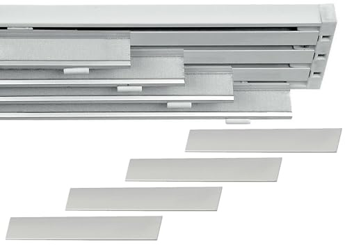 Bastone per Tenda a Pannello con Binario a 4 Vie, Personalizzabile, Apertura a Corda o Manuale, Binario Tende a Pannello per Interni, Finestre, Porte o Separè, Attacco a Soffitto o Parete (240CM)