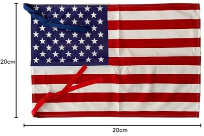 NS Bandiere Bandiera USA Americana Stati Uniti cm20x30 in Tessuto Nautico di 130gr m² Antivento [Allaccio a Scelta]