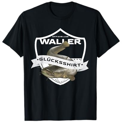 Waller Glücksshirt Anglerzubehör zum Wels Angeln T-Shirt
