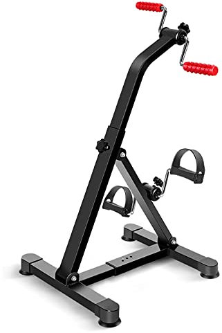 HXFENA Doppel-Pedale Für Arme Und Beine, Heimtrainer Klappbarer Pedaltrainer Mit Handmassagerolle, Fitnessgeräte Für Senioren