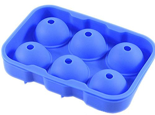 Silikon-Eiskugelform für Frieza, wiederverwendbare Eiswürfelschalen, Kugel-Eiswürfelform, Durchmesser 4,5 cm, für Cocktail Bourbon (blau)