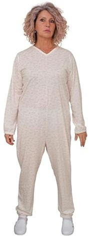 FERRUCCI COMFORT Pigiama Sanitario con Zip Posteriore Manica Lunga in Cotone da Donna - 9012 (L)