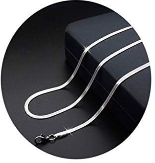 Whoiy Schlangenkette Edelstahl für Herren, Silber Halskette Herren Breit 4MM Gothic Hip Hop Edelstahlkette Halskette Ohne Anhänger