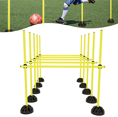 YARDIN Multifunktionales Hürdenset Sprungstange Agility Hürden Slalomstangen Fussball Trainingsstangen für konditionelles Training, Sprungkraft, Dribbling und Beweglichkeit