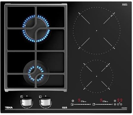 Teka 112570203, Plaque de cuisson à induction et à gaz, 60 cm JZC 64322 ABC BK (E4), Black glass