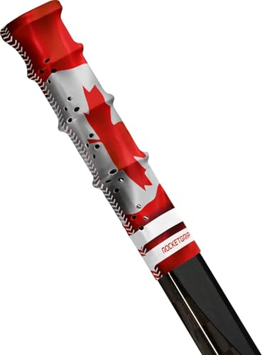 ROCKETGRIP Hockey Stick Replacement Grip – Hockey Stick Tape Alternative for Ice Hockey – Long-Lasting, Easy to Install, for Adults & Kids – Hole (One Size, Canada)
