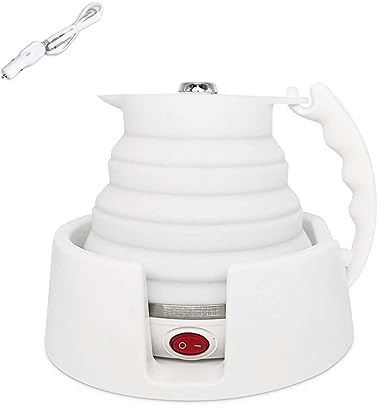 SiMbae Bollitore Elettrico Pieghevole per Auto, bollitore d'Acqua in Silicone BPA-Free 450ml con accendisigari, bollitore Elettrico da Viaggio in Silicone Portatile Pieghevole,12V