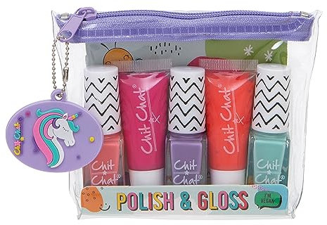 Chit Chat Polish & Gloss 5 Piece Nail Varnish & Lip Gloss Gift Set