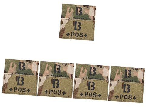 COHEALI 10 Piezas De Tipo De Sangre Insignia Gancho y Tipo De Sangre Reflexivo B Distintivos De Tipo De Sangre Positivo Reflectante Nylon IR Ropa