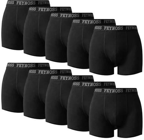 Boxers Homme Coton Calecon Hommes en Basique Élastique Confortable Braguette Sport Etiquette Lot de 12,XL