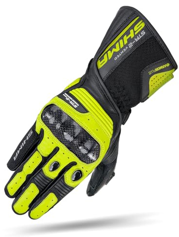 SHIMA STR-2 Vented perforerade motorcykelhandskar, schwarz/gelb, L