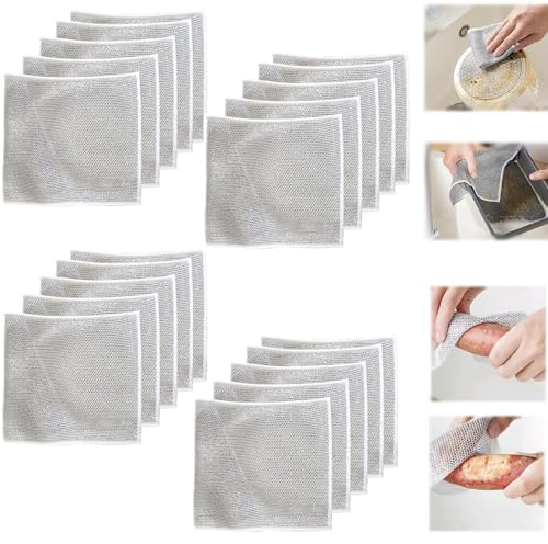 Stellaya Wire Dishwashing Rags, Stellaya Multipurpose Wire Dishwashing Rags for Wet and Dry, 2023 New Multifunctional Non-Scratch Wire Dishcloth, Steel Wire Dish Cloth, Grid Cleaning Cloth ( Color : 2