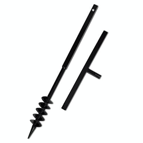 TEKEET Bohrer Erdbohrer mit Griff Schlangenbohrer 80mm Doppelspiralen Stahl Schwarz Hardware