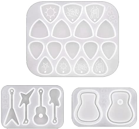 arlote Gitarren Pick Form, Exquisite Harz Form für Gitarren Plektrum, Dreieck, Plektrum, Silikon Guss Schlüssel Anhänger für Musik Liebhaber
