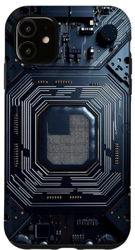 Carte mère Microchip Noir IT Fond Graphique Coque pour iPhone 11