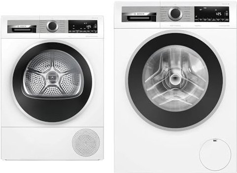 Bosch Wärmepumpentrockner für 8 kg Wäsche, Serie 6, A+++, 176 kWh/Jahr & WGG244140 Waschmaschine Serie 6, Frontlader mit 9kg Fassungsvermögen