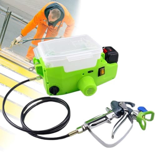 LFfwynog Pistola a spruzzo per Vernice elettrica ad Alta Potenza, Regolazione a 6 velocità, Macchina Completa da 3,5 kg, Facile da Pulire, per mobili, armadi, recinti, pareti, Porte, sedie,2Battery