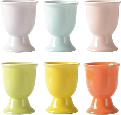 Yitobici Juego de 6 hueveras de Porcelana, hueveras, hueveras, hueveras apilables, Utensilios de Cocina para el Desayuno