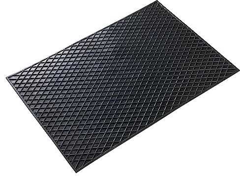 WALSER zuschneidbare Antirutschmatte 69x48 cm, vielfältig einsetzbare Gummimatte für Auto/Garage/Haushalt, rutschfeste Gummi Fussmatte Auto, Gummimatte Außenbereich, Antirutschmatte Auto schwarz