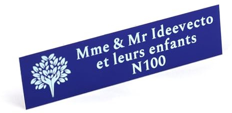 Plaque Boite Aux Lettres Aluminium Bleu Personnalisable Adhésif - Dimension 100x25mm - Epaisseur 1mm - Résistant Aux Intempéries et UV - Léger et Facile à Poser