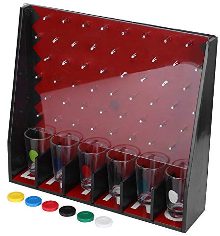 Gioco da Tavolo per Bere, Gioco Interattivo per L'intrattenimento di Feste in Famiglia con 6 Bicchierini, per Addii Al Celibato e Cocktail Party, Materiale in Legno