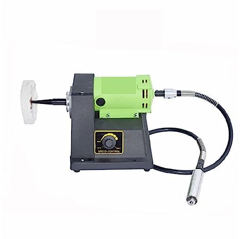 DIKAMAN Meuleuse d'établi, Ponceuse à Bande, Machine à polir for Bijoux Travail du Bois Mini Haute Puissance Roue en Tissu polisseuse 900W Jade Tour meuleuse Vitesse réglable pour affûtage(Set E)