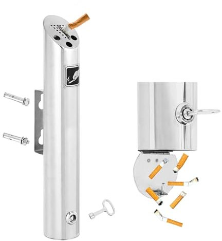 Standaschenbecher für Draußen，Aschenbecher für Draussen， Outdoor für Haus, Garten, Terrasse, Zigarettenkippen-Entsorgung, an der Wand montierter Zigarettenkippe
