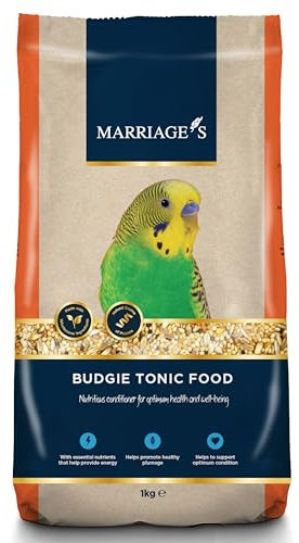 Marriages - Budgie Tonic Food, Budgie Seed and Bird Food with Red Millet, Oats, Nyjer Seed, Wholesome, Packed with Fibre and Protein (1kg)